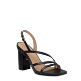 Gia Sandal - Coal Black Leather 4 Block