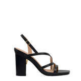 Gia Sandal - Coal Black Leather 4 Block
