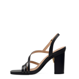 Gia Sandal - Coal Black Leather 4 Block
