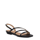 Gia Sandal - Coal Black Leather 3 Block