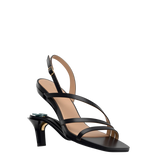 Gia Sandal - Coal Black Leather Flat