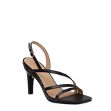 Gia Sandal - Coal Black Leather 4 Stiletto