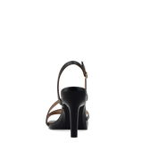 Gia Sandal - Coal Black Leather 4 Stiletto