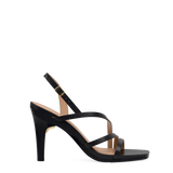 Gia Sandal - Coal Black Leather 4 Stiletto