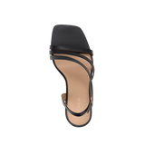 Gia Sandal - Coal Black Leather Flat