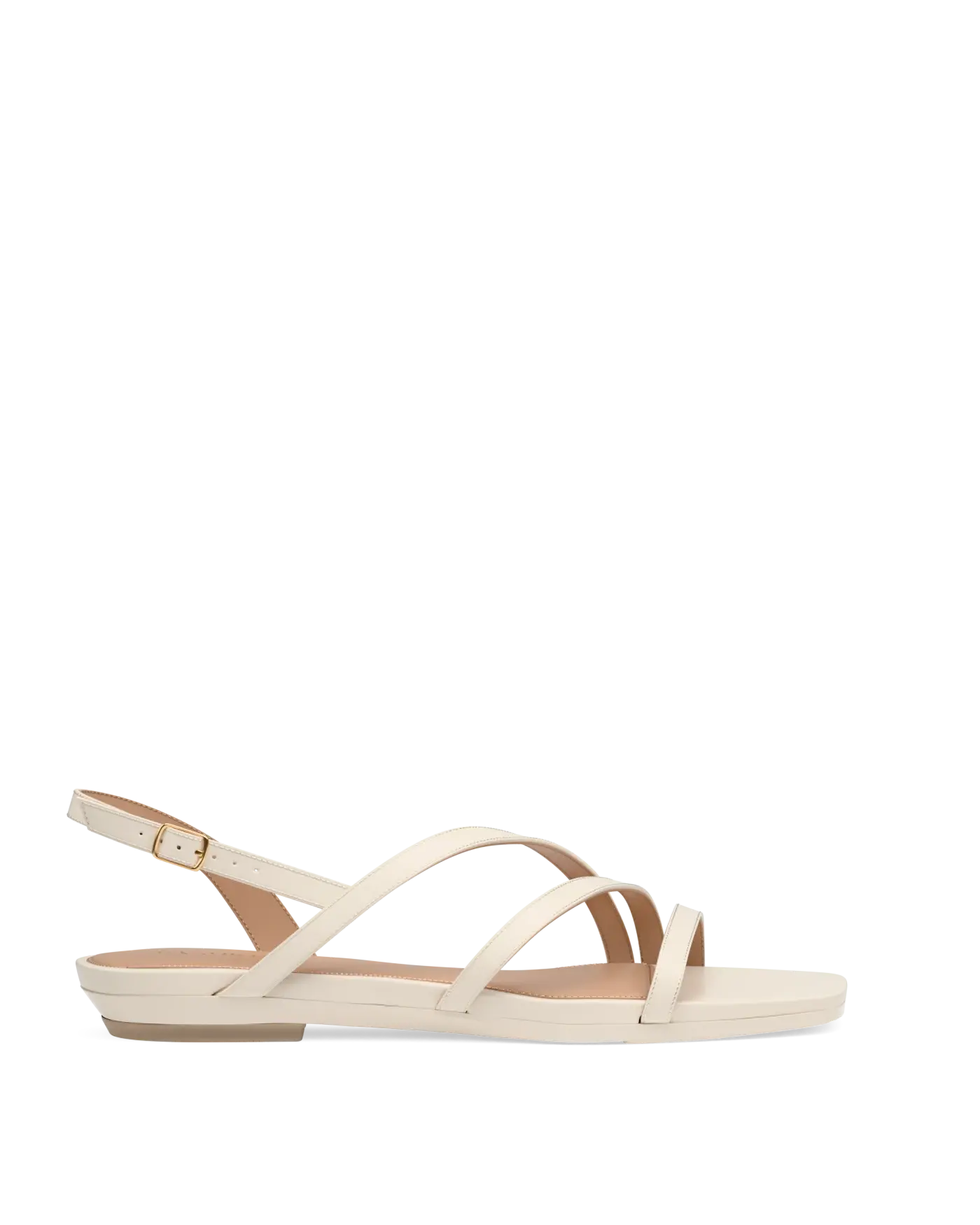 Gia Sandal - Ivory Leather Flat
