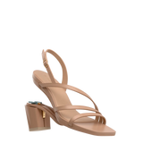 Gia Sandal - Latte Leather 3 Block