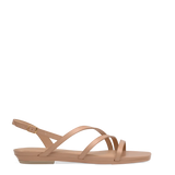 Gia Sandal - Latte Leather Flat