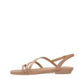 Gia Sandal - Latte Leather Flat