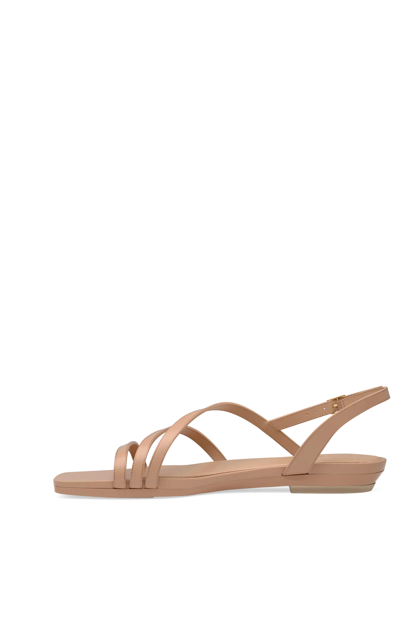 The Gia - Latte Leather Flat