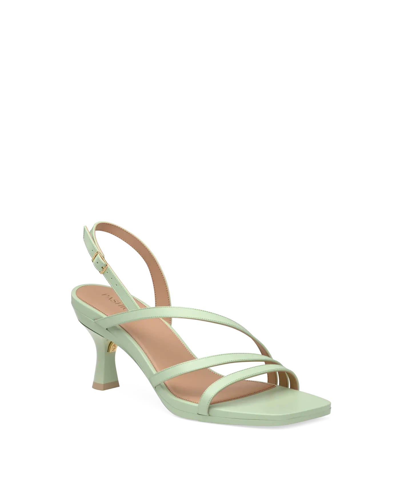 Gia Sandal - Mint Leather 3 Flare Stiletto