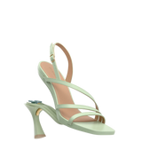 Gia Sandal - Mint Leather 4 Flare Stiletto