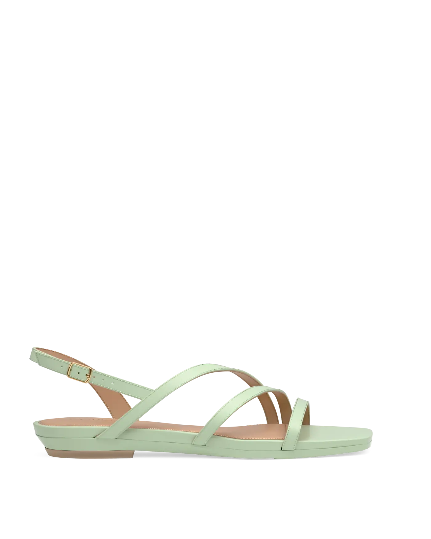 Gia Sandal - Mint Leather Flat
