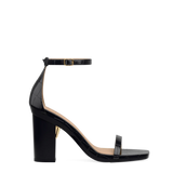 Gigi Sandal - Coal Black Crocodile 4 Block