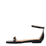 Gigi Sandal - Coal Black Crocodile Flat