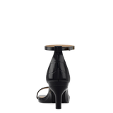 Gigi Sandal - Coal Black Crocodile 3 Stiletto