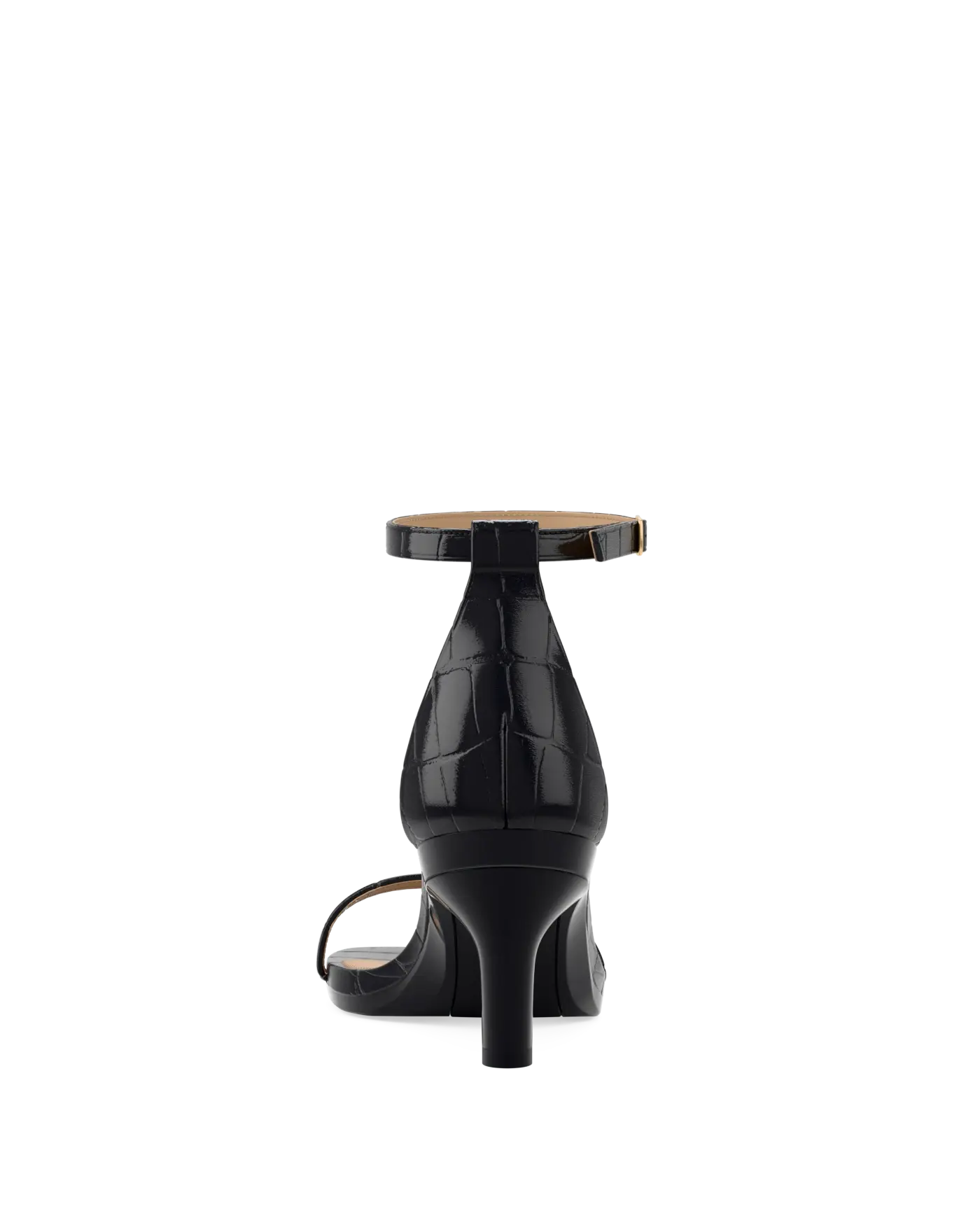 Gigi Sandal - Coal Black Crocodile 3 Stiletto