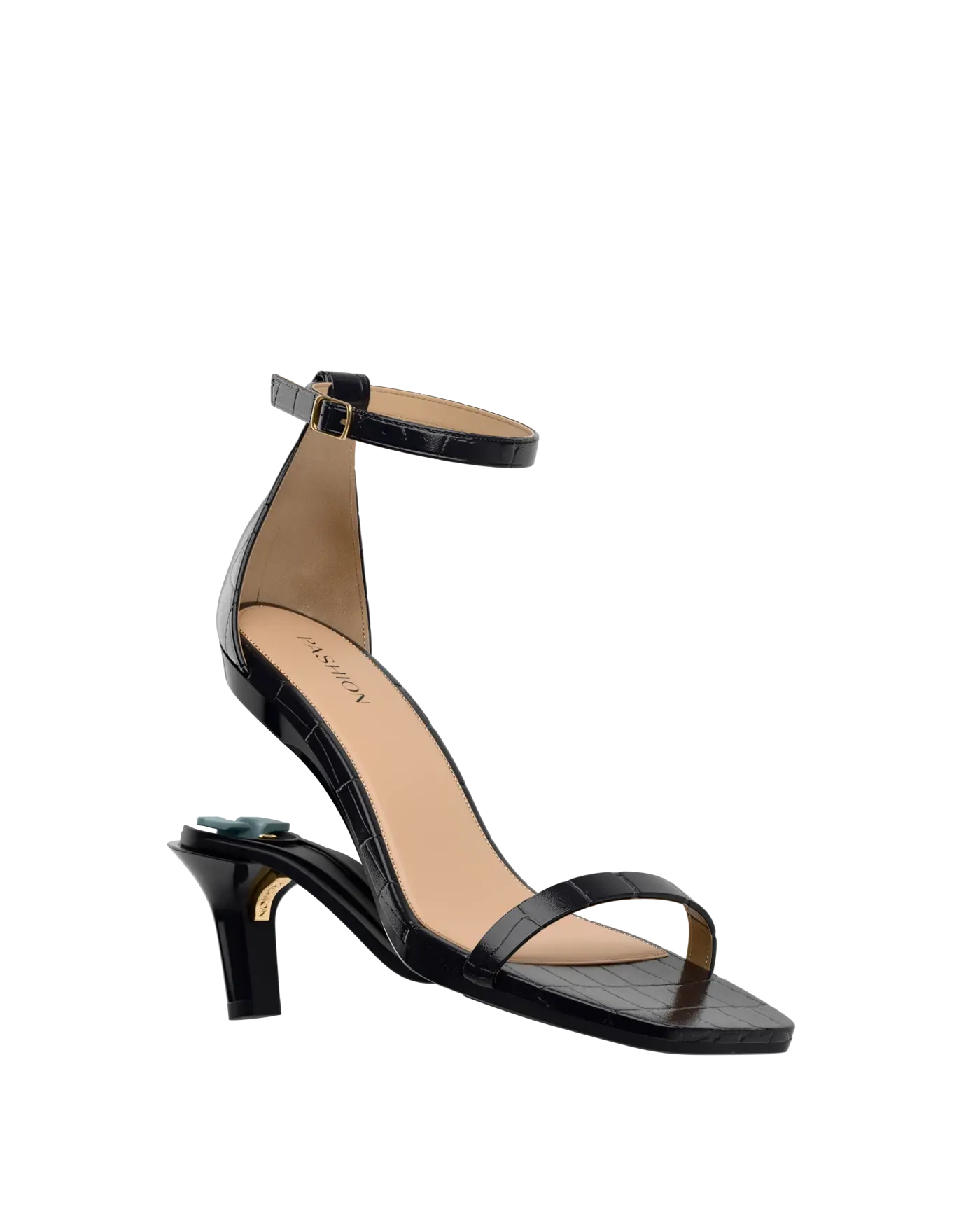Gigi Sandal - Coal Black Crocodile 3 Stiletto