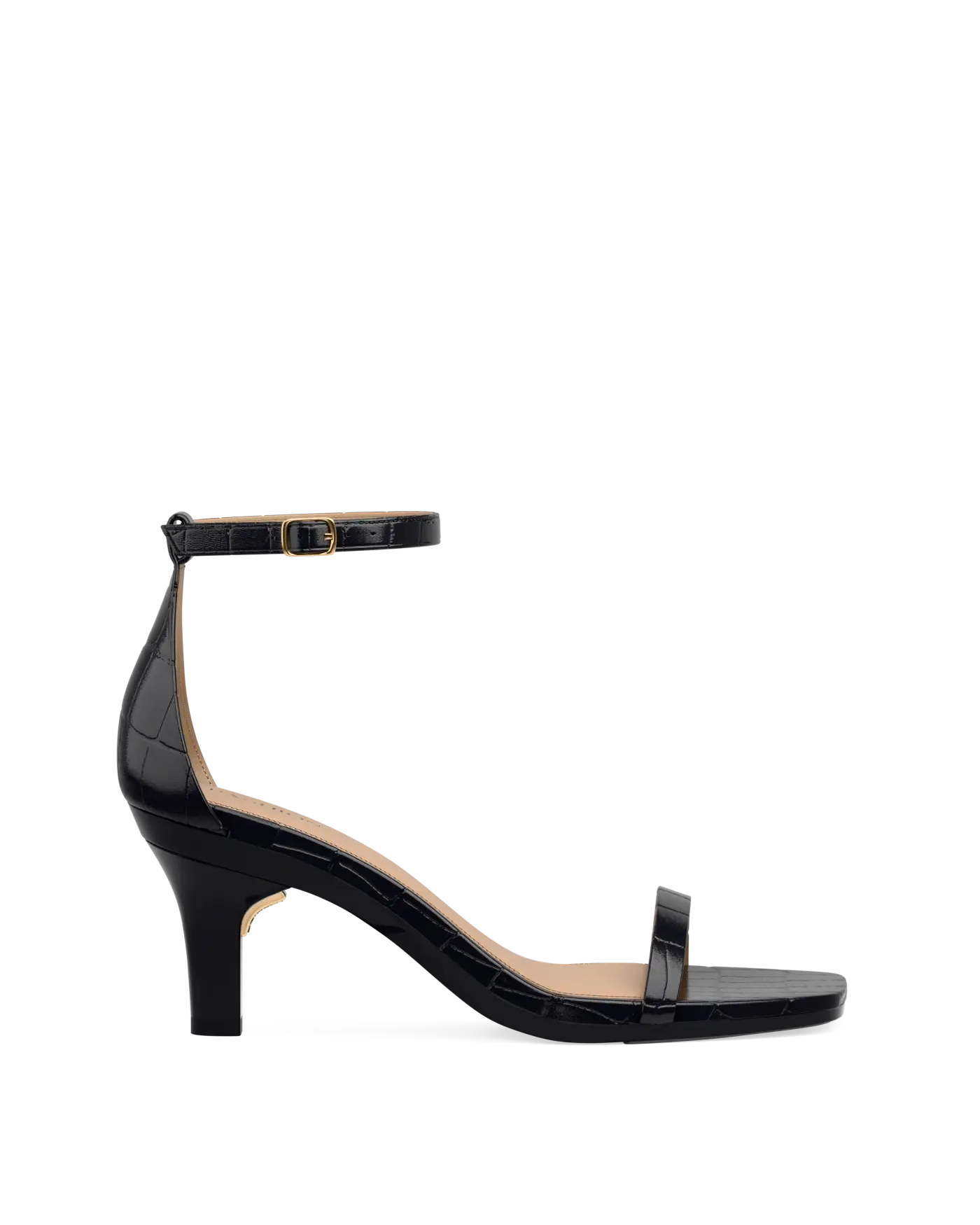 Gigi Sandal - Coal Black Crocodile 3 Stiletto