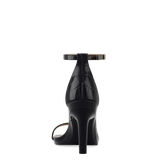 Gigi Sandal - Coal Black Crocodile 4 Stiletto