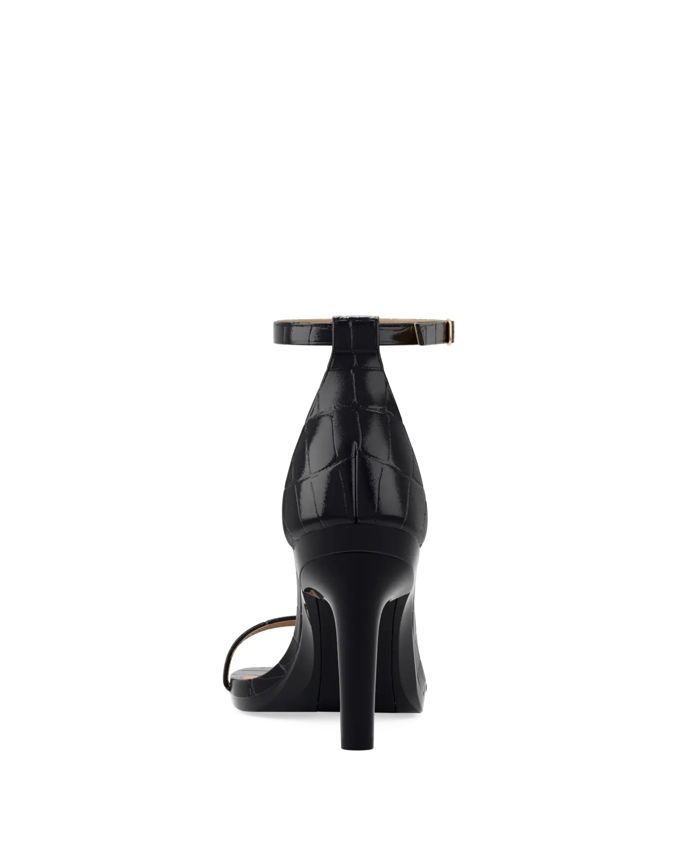 Gigi Sandal - Coal Black Crocodile 4 Stiletto