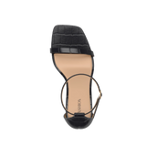 Gigi Sandal - Coal Black Crocodile 4 Block