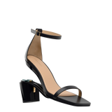 Gigi Sandal - Coal Black Leather 3 Block