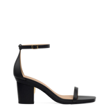 Gigi Sandal - Coal Black Leather 3 Block