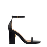 Gigi Sandal - Coal Black Leather 4 Block