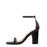 Gigi Sandal - Coal Black Leather 4 Block
