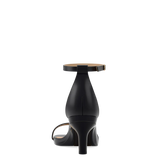 Gigi Sandal - Coal Black Leather 3 Stiletto