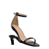 Gigi Sandal - Coal Black Leather 3 Stiletto