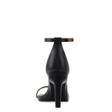 Gigi Sandal - Coal Black Leather 4 Stiletto