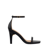 Gigi Sandal - Coal Black Leather 4 Stiletto