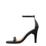Gigi Sandal - Coal Black Leather 4 Stiletto