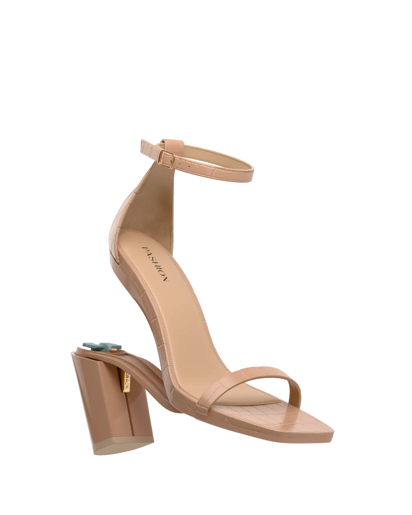 Gigi Sandal - Latte Crocodile 4 Block