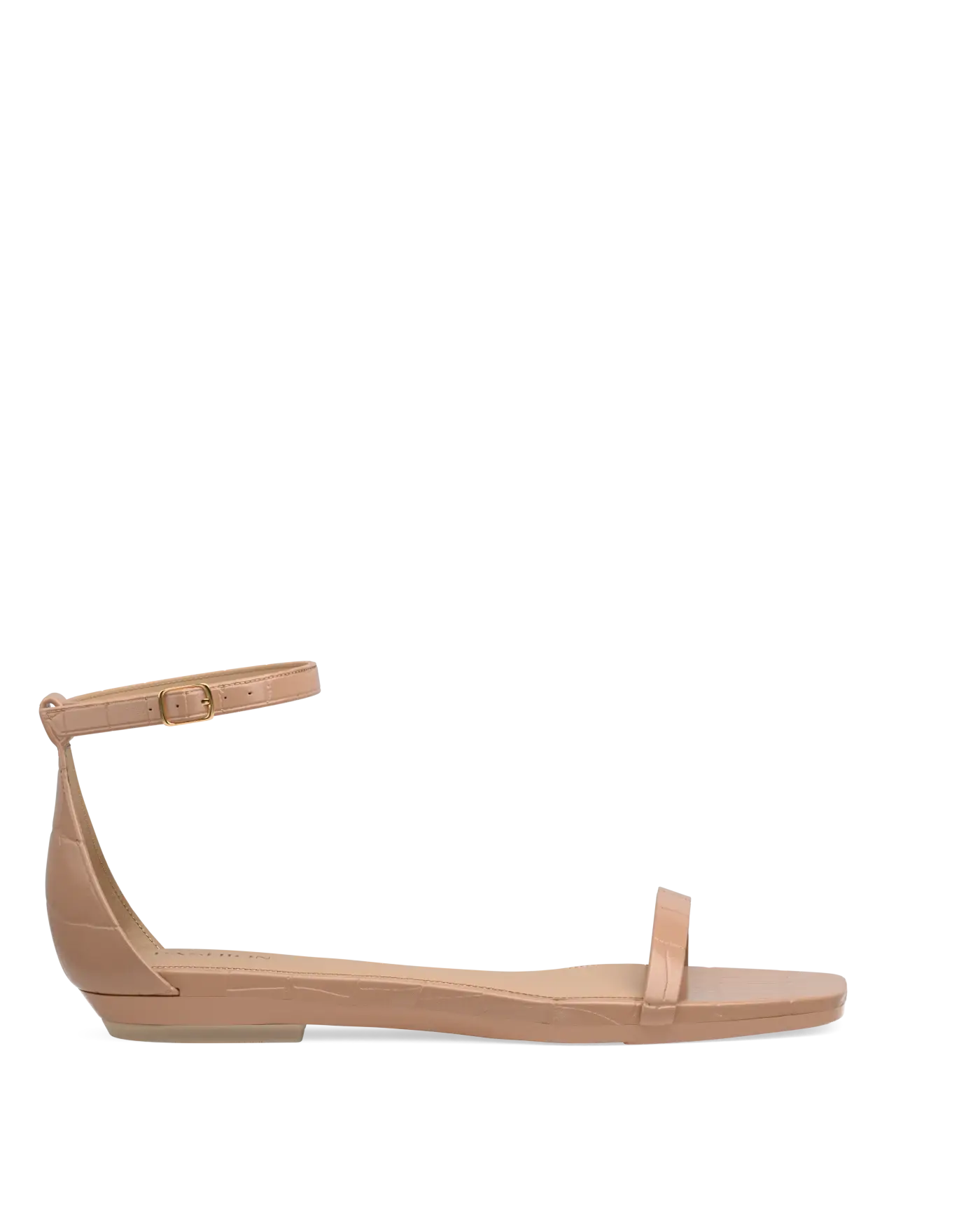 Gigi Sandal - Latte Crocodile Flat