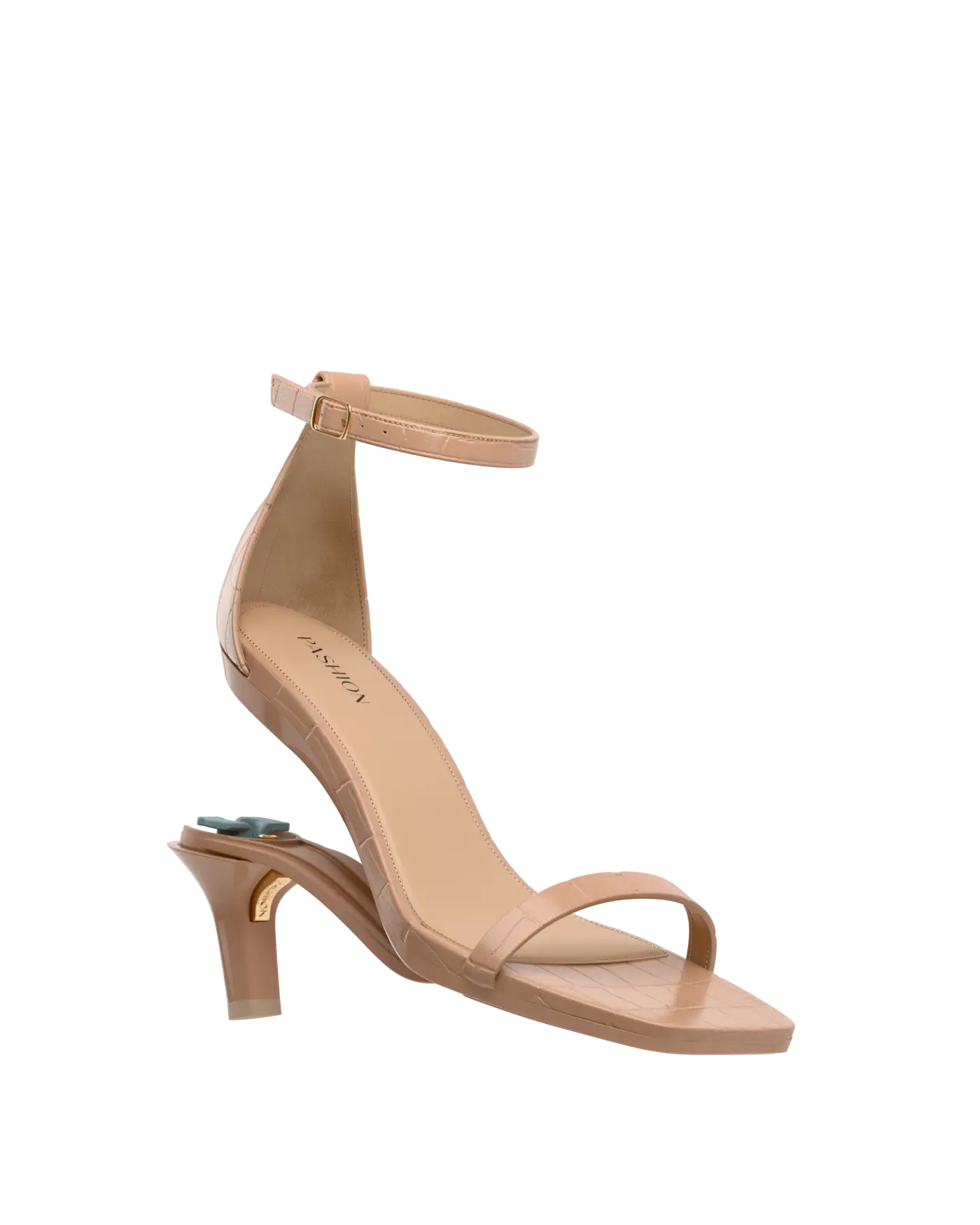 Gigi Sandal - Latte Crocodile 3 Stiletto