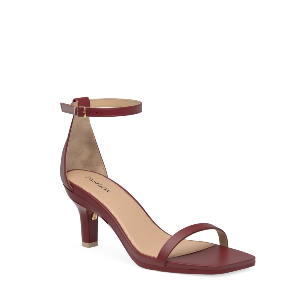 The Gigi - Merlot Leather 3 Stiletto