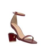 Gigi Sandal - Merlot Leather 3 Block - Final Sale