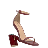 Gigi Sandal - Merlot Leather 4 Block - Final Sale