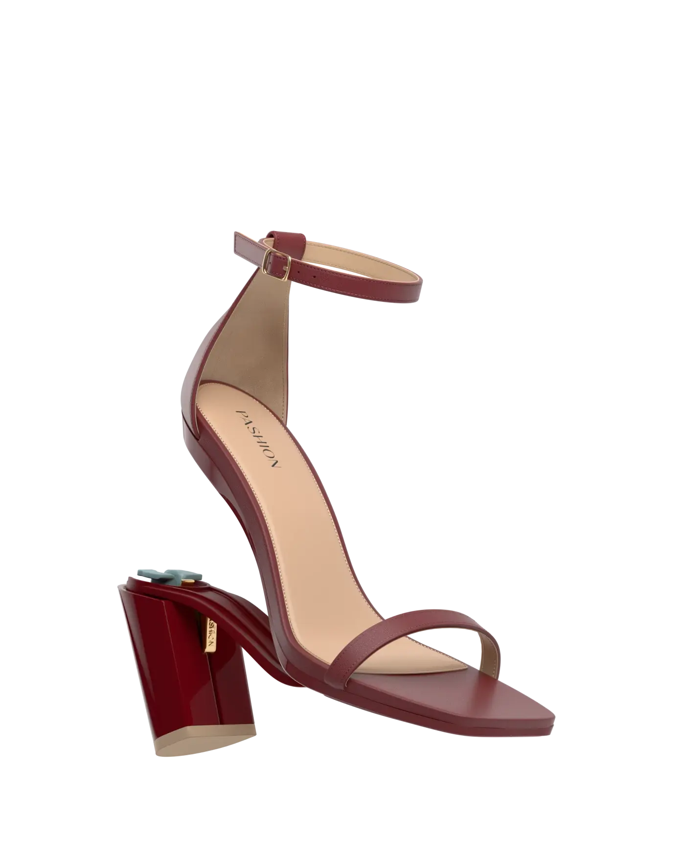 Gigi Sandal - Merlot Leather 4 Block - Final Sale