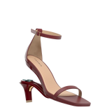 Gigi Sandal - Merlot Leather 3 Stiletto - Final Sale
