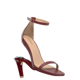 Gigi Sandal - Merlot Leather 4 Stiletto - Final Sale