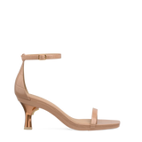 Flare Stiletto Heel Kit 3 Copper Metallic shown on the Gigi Latte Crocodile upper. Pashion convertible heels go from heel to flat and are customizable with interchangeable heel kits.