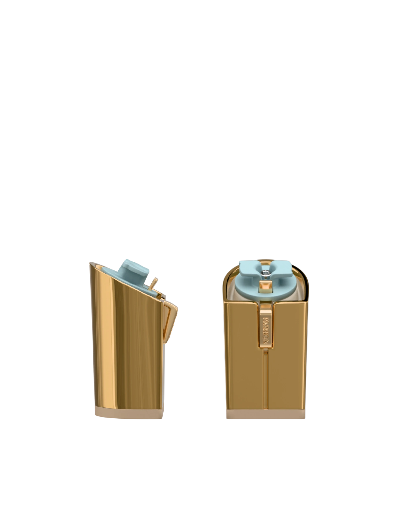 Block Heel Kit 4 Gold Metallic, 4-inch interchangeable block heel, side view. Pashion convertible heels go from heel to flat and are customizable with interchangeable heel kits.