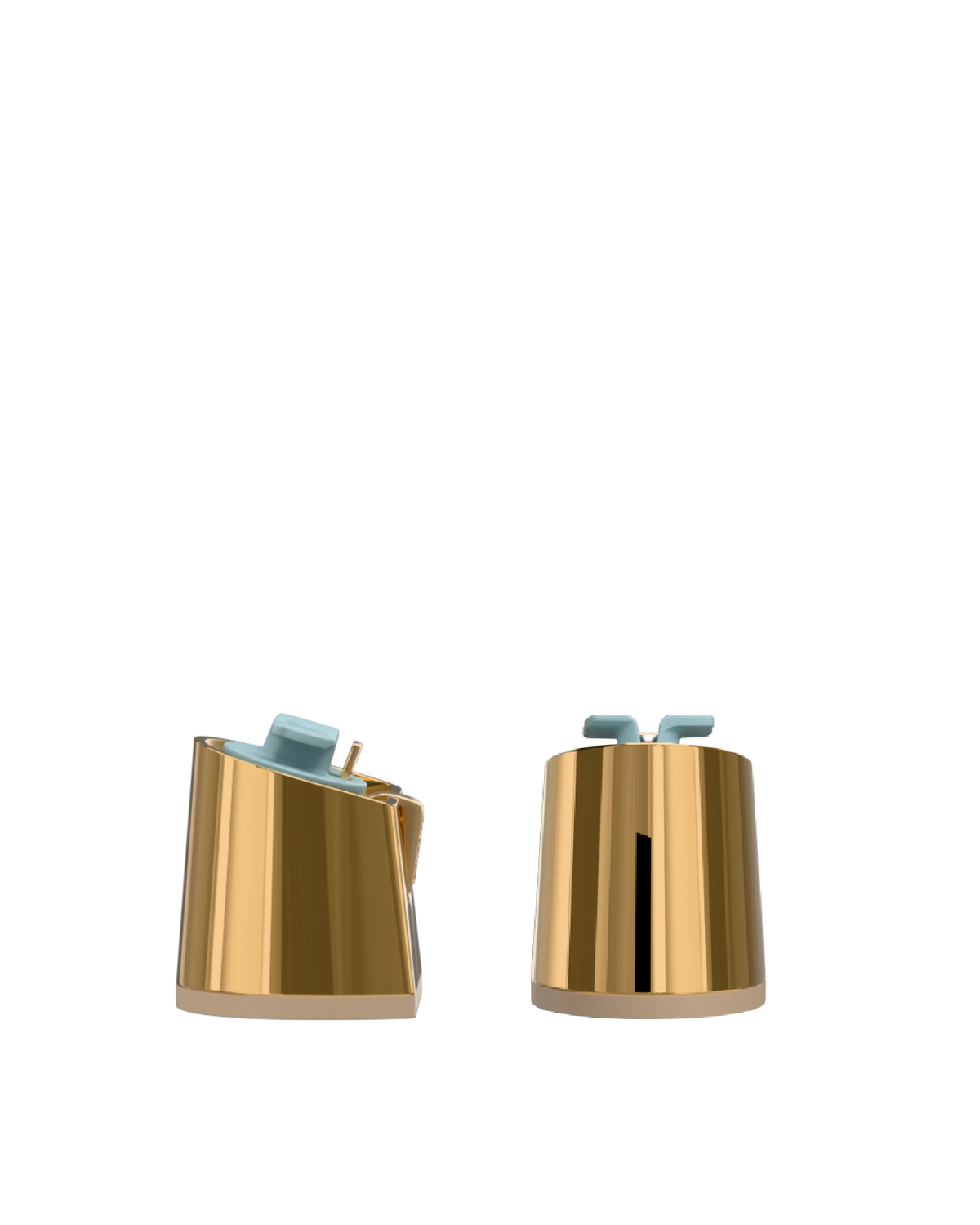 Flare Block Heel Kit 3 Gold Metallic, back view. Pashion convertible heels go from heel to flat and are customizable with interchangeable heel kits.