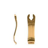Stelo - Gold Metallic, product view. Pashion convertible heels go from heel to flat and are customizable with interchangeable heel kits.