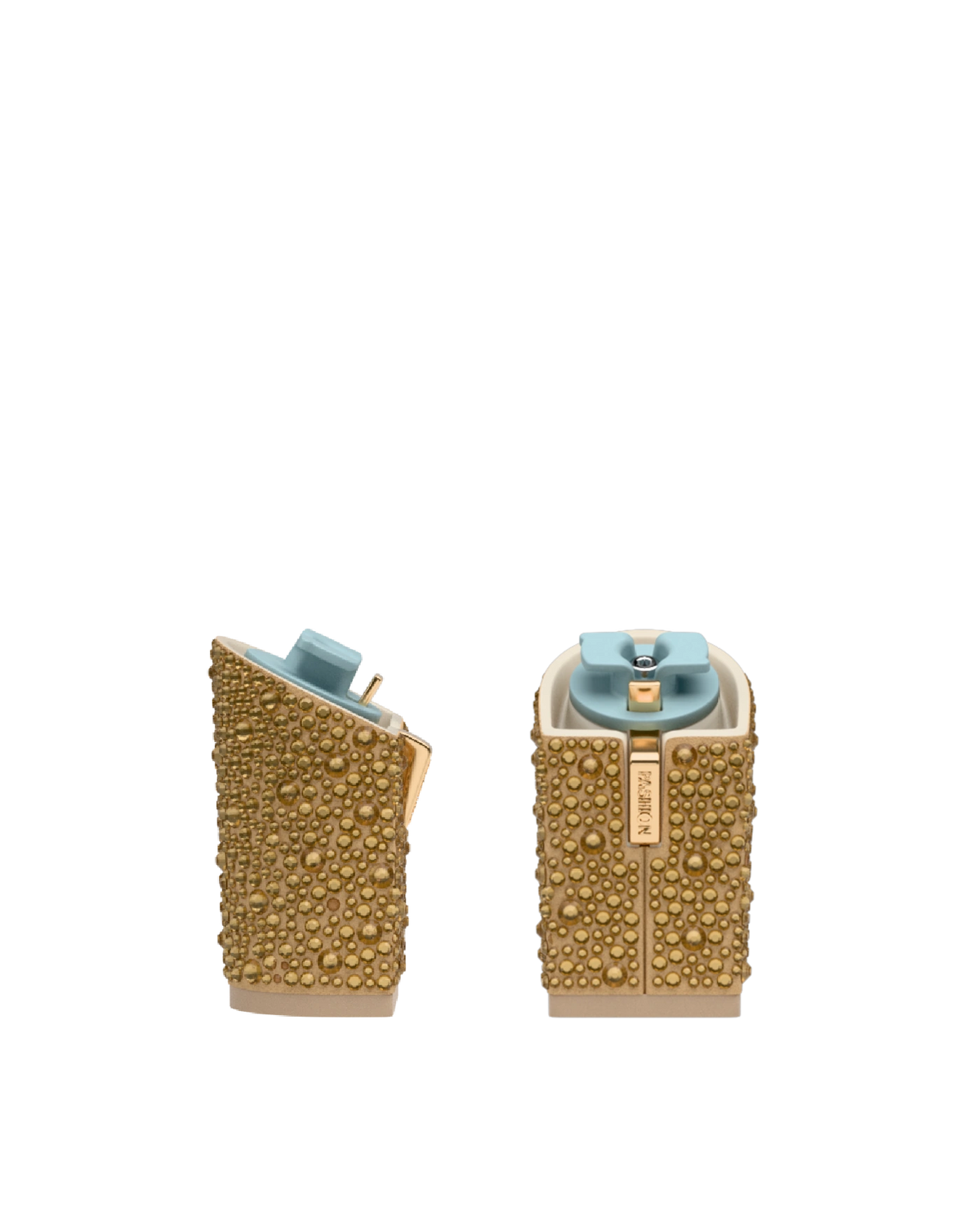 Block Heel Kit 4 Gold Mixed Rhinestone, 4-inch interchangeable block heel. Pashion convertible heels go from heel to flat and are customizable with interchangeable heel kits.