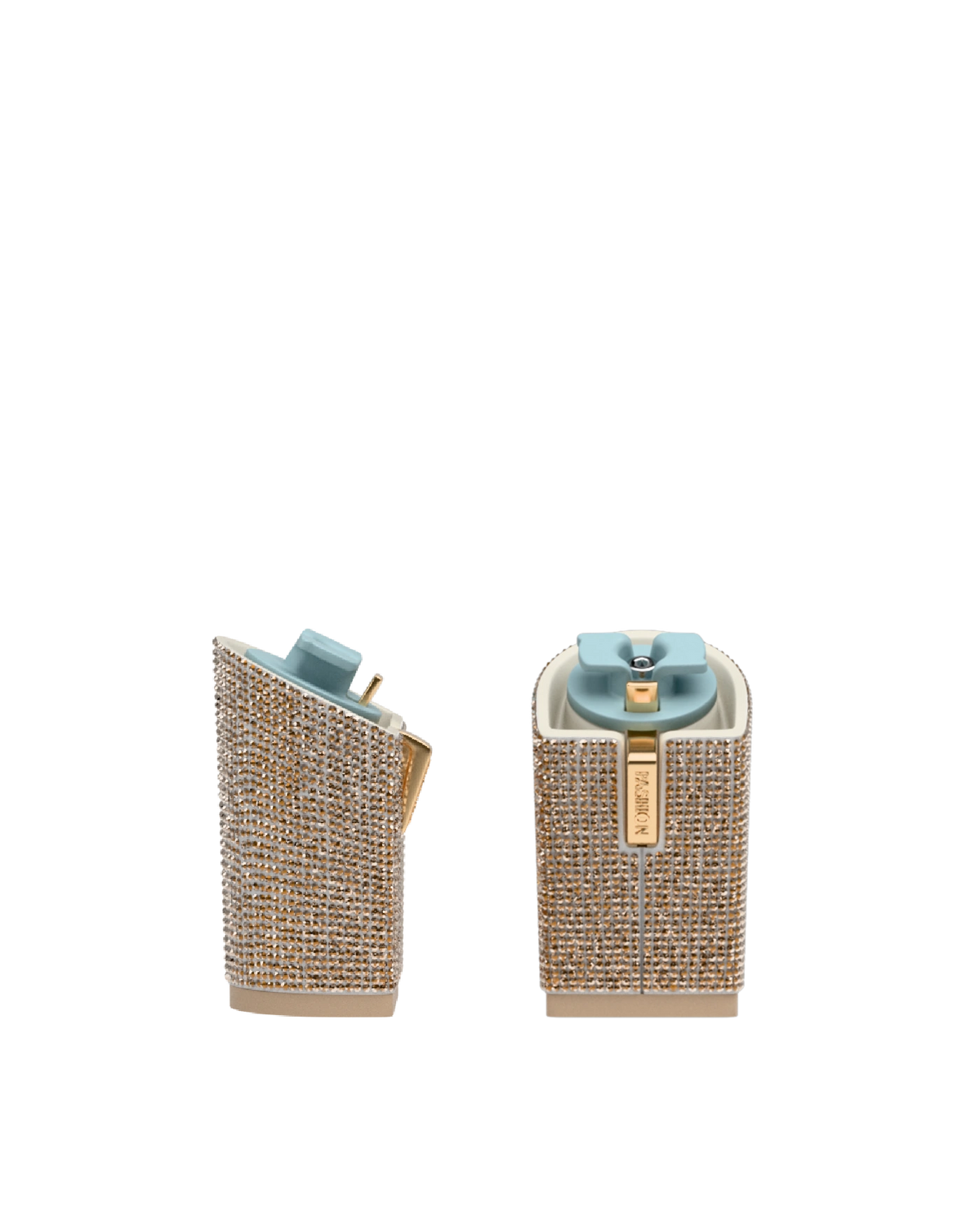 Block Heel Kit 4 Gold Rhinestone, 4-inch interchangeable block heel. Pashion convertible heels go from heel to flat and are customizable with interchangeable heel kits.